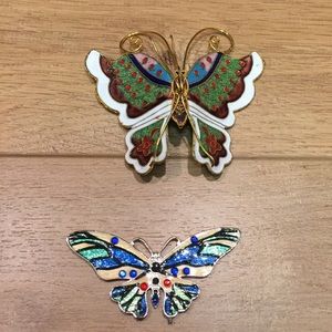Pair of butterfly pendants
